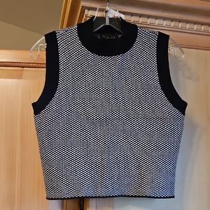 Rachel Zoe Monochrome Sleeveless Knit Top, Cropped